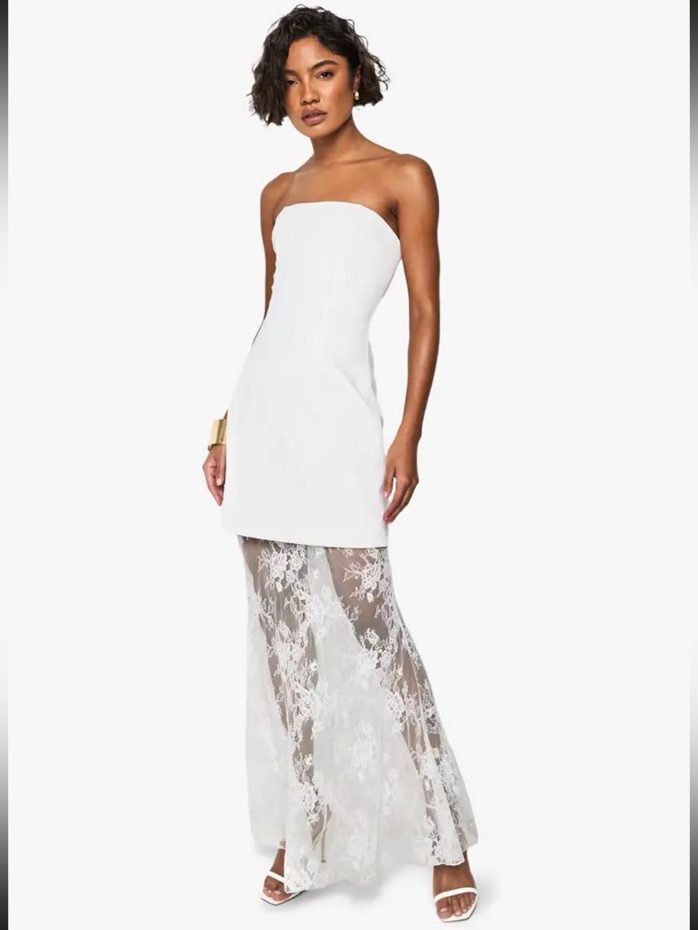 Tall 2 in 1 Lace Fit and Flare Maxi Dress